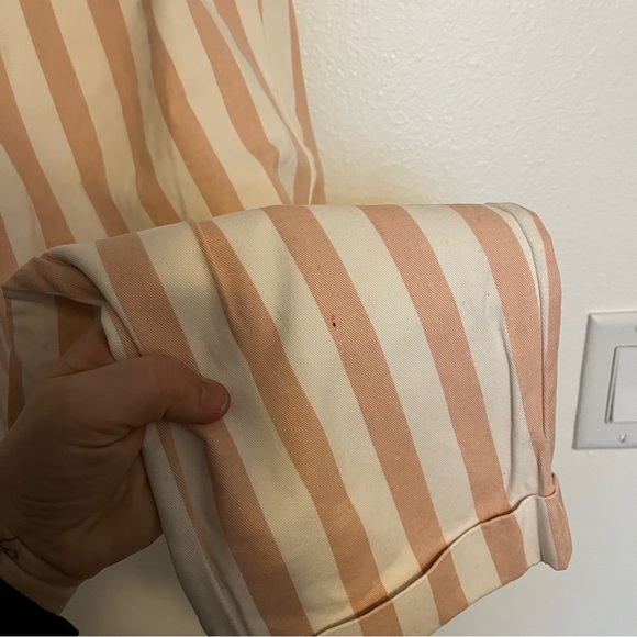 Forever 21 Women's Pink Stripped Straight Leg High Rise Pants Size Medium - Picture 6 of 14